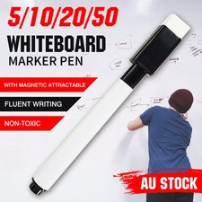 5/10/20/50pcs Whiteboard Marker Pens with Eraser Magnetic Lid Dry Wipe AU Stock Whiteboard price