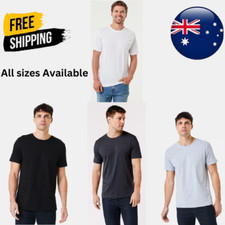 Men's Heavy Premium Cotton Plain Blank T-shirt Basic Tee White Black Grey New AU Men's T-shirt price