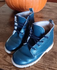 Vintage 70s Soft ITALIAN LEATHER Children's BOOTS Navy Blue Sz 26 / 9.5 Unisex Children's Boots price