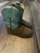 Children’s Masterson Boot Co Size 7.5 Leather Upper Cowboy Unisex Blue Brown Unisex Children's Boots price
