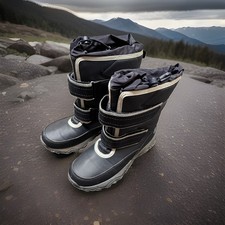 Lands End Kids Navy Blue Fleece Lined Snow Boots Youth Size 3 Unisex Children's Boots price