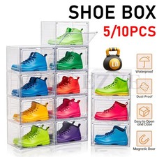 5-10x Premium Shoe Box Sneaker Display Storage Case Clear Acrylic Box Stackable Shoe Storage Box price