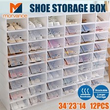 12-36 Pcs Shoe Display Case Box Rack Large Storage Cabinet Plastic Boxes Drawer Shoe Storage Box price