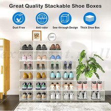 Magnetic Side Open Clear Storage Shoe Box Acrylic Stackable Shoe Display Case Shoe Storage Box price