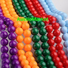 50 x glass spray painted loose beads mixed colours round 8mm crafts paint new Bead Paint price