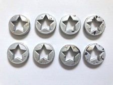 8x SILVER 24MM STAR PAINT SPLASHED PLASTIC BEADS Bead Paint price