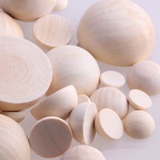 100pcs DIY Half Wooden Beads Unfinished Split Round Wood Balls For Craft Paint Bead Paint price