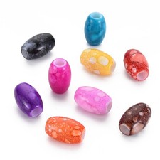 Baking Paint Opaque Acrylic European Barrel Large Hole Beads (100pcs) – Mixed Co Bead Paint price