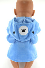 Dolls clothes for 17" Baby Born BLUE TEDDY DRESSING GOWN~BATH ROBE Baby Dressing Gown price