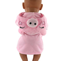 Dolls clothes for 17" Baby Born PINK PIG DRESSING GOWN~BATH ROBE Baby Dressing Gown price