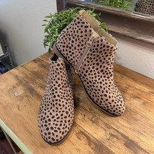 Cat & Jack Girl’s Spotted Leopard Cheetah Print Zip Ankle Boots Booties Size 5 Girls' Boots price