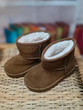 Kids Brown Suede Winter Boots Fur Lined Fashion Boots Size 25 EU Girls' Boots price