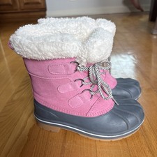 Cat & Jack kit Snow Boots Winter Pink White Gray WaterproofToddler Girls Size 13 Girls' Boots price