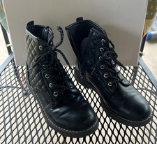 Steve Madden JBettyy Black Quilted Size 3 Girls Combat Style Boots Girls' Boots price
