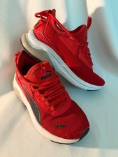 Puma Kids Athletic Running Shoes Red Black Mesh Sneakers US Size 4 Youth Boys' Casual Shoes price