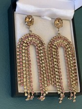 Multi coloured stone tasseled earrings in beautiful condition Coloured Stone Earrings price