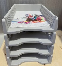 4x File Box Desktop A4 Document Organizer Stackable Papers Rack Storage Tray BE1 Document Rack price