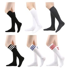 Cotton Knee High School Socks Black White Navy Long Socks Men Women Boys Girls Boys' Socks price