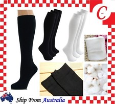 Cotton Long School Knee High Black White Navy Blue Socks Men Women Boys Girls Boys' Socks price