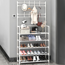 5-Layer Hall Tree with Metal Coat Rack Shoe Rack Entryway Storage Organizer Home Hall Tree price