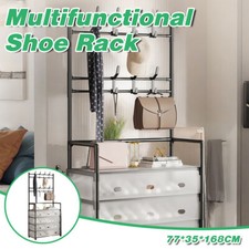 5-Layer Hall Tree with Metal Coat Rack Shoe Rack Entryway Storage Organizer Home Hall Tree price