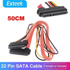 22 Pin SATA 7+15 Pin Female to Female Serial ATA Hard Disk Power Data Cable 50cm Disk Cable price