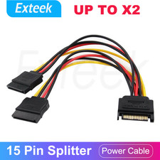15 Pin SATA Male to Dual 15Pin Female Y Splitter Extension Power Cable Hard Disk Disk Cable price