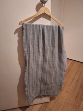 Trenery Women’s Wool Knit Striped Scarf Grey & White Fringe Rectangle Women's Scarf price
