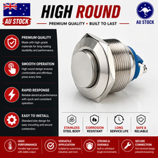 16mm Convex Head Metal Push Button Momentary ON/OFF Horn Switch Start High Flush Switches price