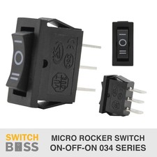Micro Rectangle ROCKER TOGGLE SWITCH ON-OFF-ON - NO LED 12v 21x10mm 3 Pin Way Switches price