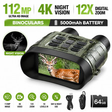 UHD 4K Night Vision Goggles 112MP Infrared Binoculars 12XZoom Hunting Camping AU Binoculars price