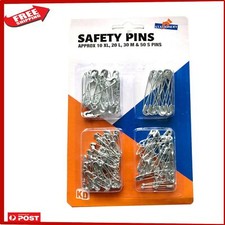 110 Safety Pins Large Small Medium Silver Pin Pack Set Baby Nappy Baby Safety Set price