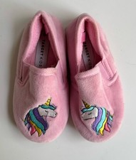 Target kids girls size 6 pink unicorn soft slippers, VGUC Girls' Slippers price