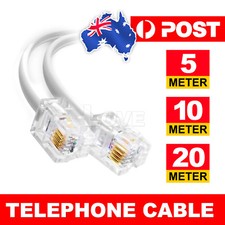 5M 10M 20M Telephone Phone Cable Cord RJ11 Plug Extension ADSL2 Filter Modem Fax Modem price