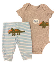Carters Baby Boy Outfit 3 Months Two Piece Shirt Pants Romper Dinosaur Roar Baby Shirt price