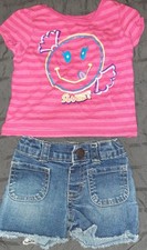 Baby Girls 12Months 5-Piece Outfit Set Shirt  Shorts Hoodie Bodysuit One-Piece Baby Shirt price