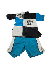 Vintage Baby Outfit Set Racing Patchwork Shirt Shorts 2T Retro Colorblock Baby Shirt price