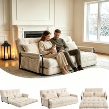 3-in-1 Loveseat Sofa Bed with Adjustable Backrest & Pillows Folding Loveseat Sle Loveseat price