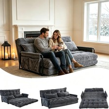 3-in-1 Loveseat Sofa Bed with Adjustable Backrest & Pillows Folding Loveseat Sle Loveseat price