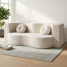 Artiss Folding Sofa Bed Floor Couch 2-in-1 Convertible Futon Loveseat Beige Loveseat price