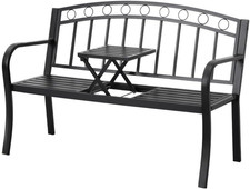 Outdoor Garden Bench Seat Loveseat Steel Foldable Table Patio Furniture Loveseat price
