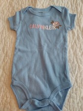 Calvin Klein Baby Undershirt w/ Snaps 0 - 3 Mon Country blue w/ rose Girl infant Baby Undershirt price