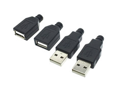 2set Type A Female and Male USB 4 Pin Plug Socket Jack Connector Plastic Cover Socket Cover price