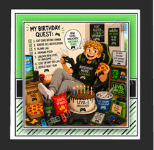 Nintendo Video Computer Games Gaming Handmade 3D Birthday Card BLONDE boy Computer Games price