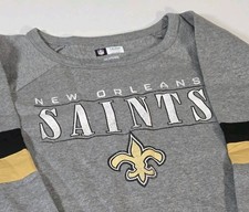 NFL Team Apparel Women's Sweatshirt 2XL Gray New Orleans Saints Fleece Pullover Women's Sweatshirt price