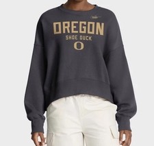 New Women's Nike Tribute Charcoal Oregon Shoe Duck Sweatshirt Oversized XXL Gold Women's Sweatshirt price