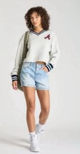 Atlanta Braves Women's Sz Small Crewneck Boxy Sweatshirt NWT Women's Sweatshirt price