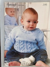 BABY/CHILD SWEATERS Knitting Pattern, 2designs, 41-66cm, 10ply - Sirdar 3185 Baby Sweater price