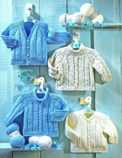 Vintage "COPY" Child  Sweaters & Cardigans Knitting Pattern 41-66cm / 16-26"  DK Baby Sweater price