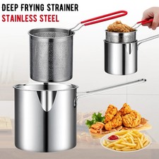 Stainless Steel Deep Frying Pot Tempura Fryer Pan French Fries Frying Basket Pot Fryers price